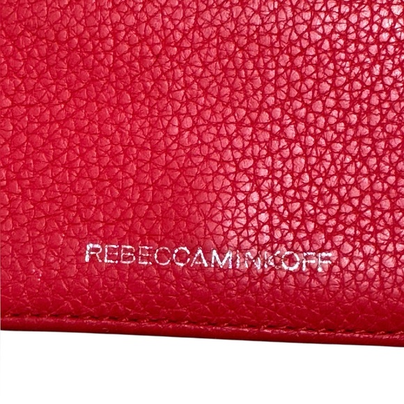 REBECCA MINKOFF Pebbled Leather Card Holder Red - Picture 3 of 11